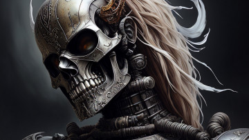 Картинка фэнтези нежить нейросети графика нейроарт ai art нейронные сети рисунки нейро искусство череп