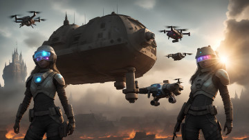 Картинка фэнтези роботы +киборги +механизмы нейросети графика нейроарт ai art нейронные сети рисунки нейро искусство робот