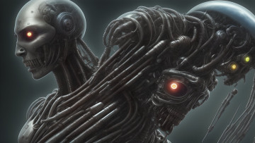 Картинка стиль+h +r +giger фэнтези роботы +киборги +механизмы нейросети графика нейроарт ai art нейронные сети рисунки нейро искусство