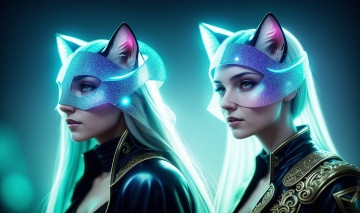 Картинка фэнтези существа нейросети графика нейроарт ai art нейронные сети рисунки нейро искусство девушки с ушками
