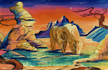 Картинка рисованные животные лошади