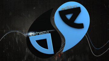 Картинка 3д графика yin yang инь Янь инь-янь