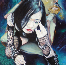 Картинка wlodzimierz kuklinski рисованные гнездо девушка птица