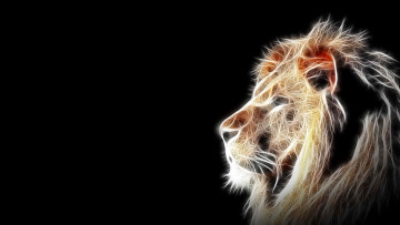 Картинка 3д графика animals животные лев
