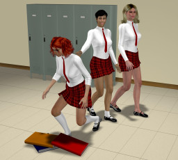 Картинка 3д графика people люди девушки книги