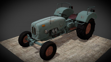 Картинка техника 3d трактор