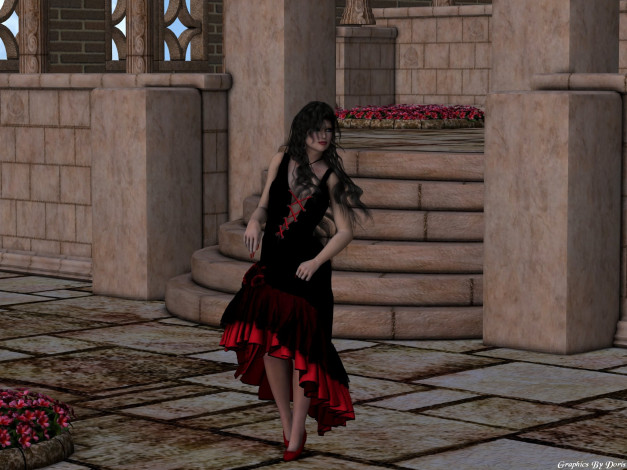 Обои картинки фото 3д, графика, people, люди, garden, serenade