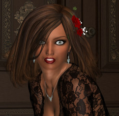 Картинка robin 3д+графика портрет+ portraits девушка взгляд