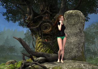 Картинка 3д+графика люди+ people девушка взгляд