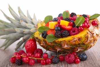 Картинка еда фрукты +ягоды ананас ягоды