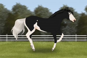 Картинка рисованные животные +лошади лошадь