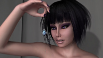 обоя cathy goth, 3д графика, существа , creatures, девушка, взгляд