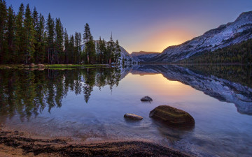 Картинка природа реки озера заря река лес горы