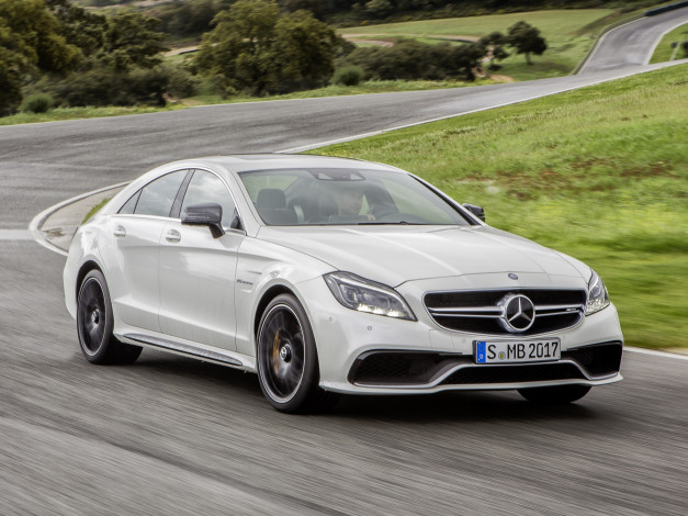 Обои картинки фото автомобили, mercedes-benz, светлый, 2014г, с218, s-model, cls, 63, amg