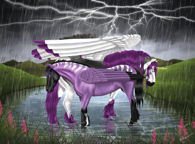 Обои картинки фото рисованные, животные,  сказочные,  мифические, пегасы