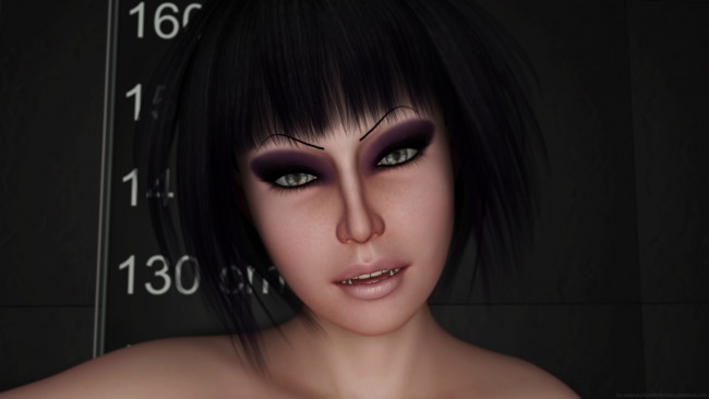 Обои картинки фото cathy goth, 3д графика, существа , creatures, взгляд, девушка