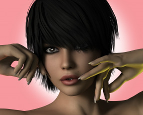 Картинка 3д+графика портрет+ portraits фон взгляд девушка