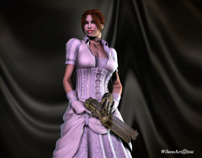 Картинка 3д+графика фантазия+ fantasy оружие фон взгляд девушка