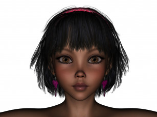 Картинка 3д+графика портрет+ portraits девушка взгляд фон