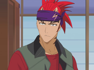 Картинка аниме bleach фон взгляд парень abarai renji