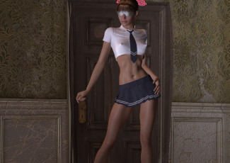 Картинка 3д+графика люди+ people фон взгляд девушка очки