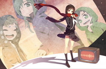 Картинка аниме kagerou+project девушка арт tateyama ayano seto kousuke телевизор дети btoor фон kano shuuya kagerou project kido tsubomi