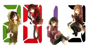 Картинка аниме kagerou+project арт felt brave tateyama ayano kano shuuya kagerou project seto kousuke kido tsubomi девушки парень цифры