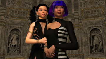 Картинка 3д+графика люди+ people девушки фон взгляд