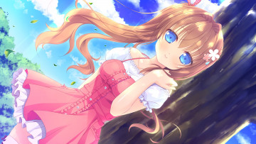 Картинка аниме unknown +другое арт narumi yuu yashinaga chiho loverec небо девушка взгляд облака