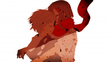 Картинка аниме kagerou+project объятия арт misoan кляксы tateyama ayano kano shuuya kagerou project