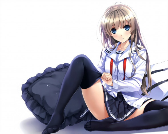 Обои картинки фото аниме, saenai heroine no sodatekata, saenai, heroine, no, sodatekata, арт, блондинка, подушка, misaki, kurehito, sawamura, spencer, eriri, девушка