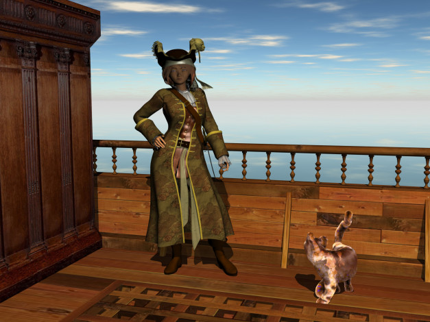 Обои картинки фото 3д графика, люди , people, взгляд, фон, кот, девушка