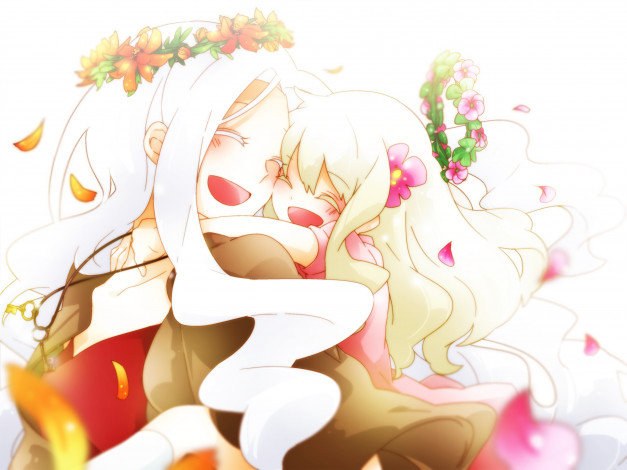 Обои картинки фото аниме, kagerou project, венок, kozakura, shion, wannyanpu, mary, vocaloid, арт, девочки, цветы, kagerou, project