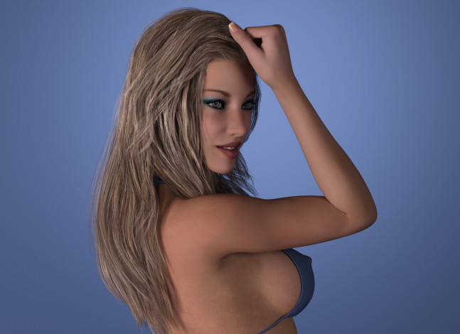 Обои картинки фото 3д графика, люди , people, девушка, фон, взгляд