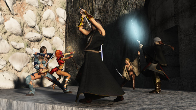 Обои картинки фото 3д графика, фантазия , fantasy, люди, оружие, by, adorety, showdown