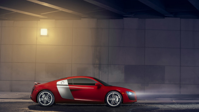 Обои картинки фото автомобили, audi, красный, r8