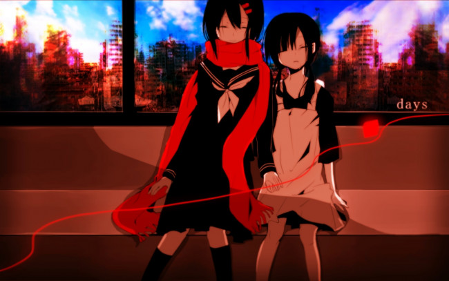 Обои картинки фото аниме, kagerou project, asahina, hiyori, kagerou, project, misoan, tateyama, ayano, арт, девочки