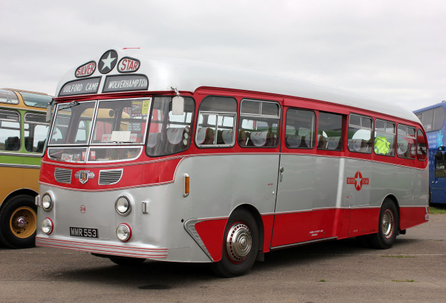 Обои картинки фото автомобили, автобусы, пассажирский, транспорт, silver, star, coach, leyland, tiger, cub, 1955