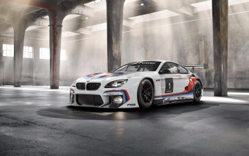 обоя автомобили, bmw, гараж, свет, белый, м6, gt3, бмв