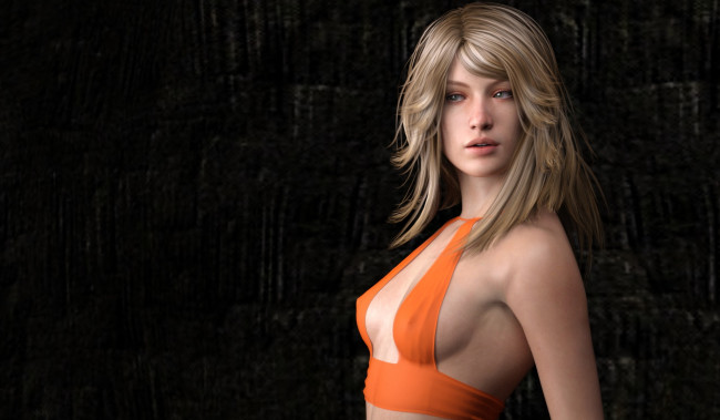 Обои картинки фото 3д графика, люди , people, девушка, взгляд, фон