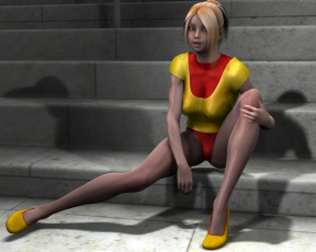 Картинка 3д+графика люди+ people девушка взгляд фон