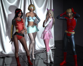 Картинка 3д+графика люди+ people девушки взгляд фон