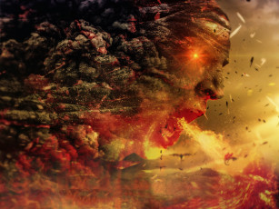 Картинка разное компьютерный+дизайн голова ветер тучи фон