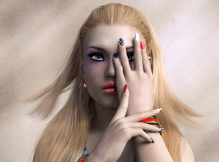 Картинка 3д+графика портрет+ portraits фон взгляд девушка