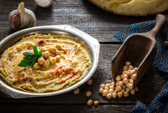 Картинка еда салаты +закуски хумус закуска чеснок зелень