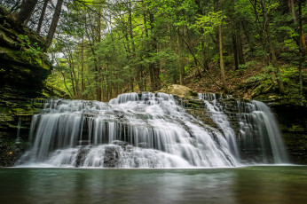 Картинка природа водопады река лес водопад