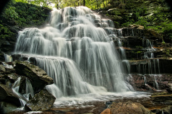 Картинка природа водопады водопад река лес