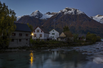 Картинка швеция города -+пейзажи деревья дома водоем камни горы