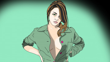 Картинка рисованное люди девушка фон взгляд