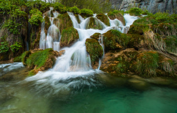 Картинка природа водопады водопад река лес